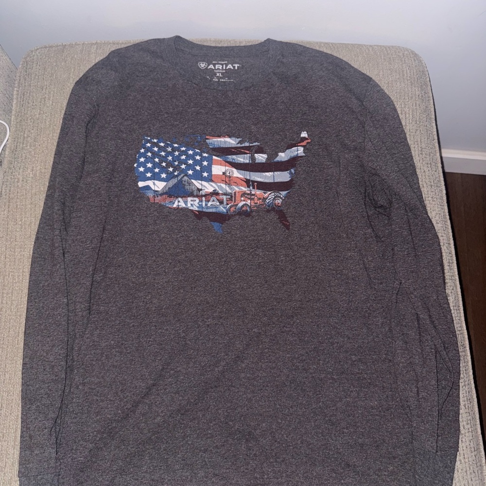 Ariat Men's Long Sleeve USA Map Graphic Tee